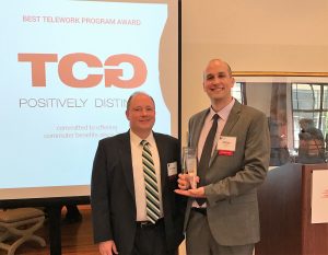 Michael Drescher and Peter Fedders accept the goDCgo Ambassador Award on behalf of TCG. 