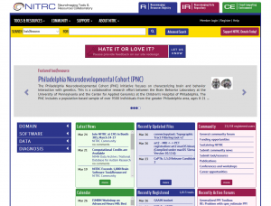 Screenshot of the redesigned NITRC.org homepage.