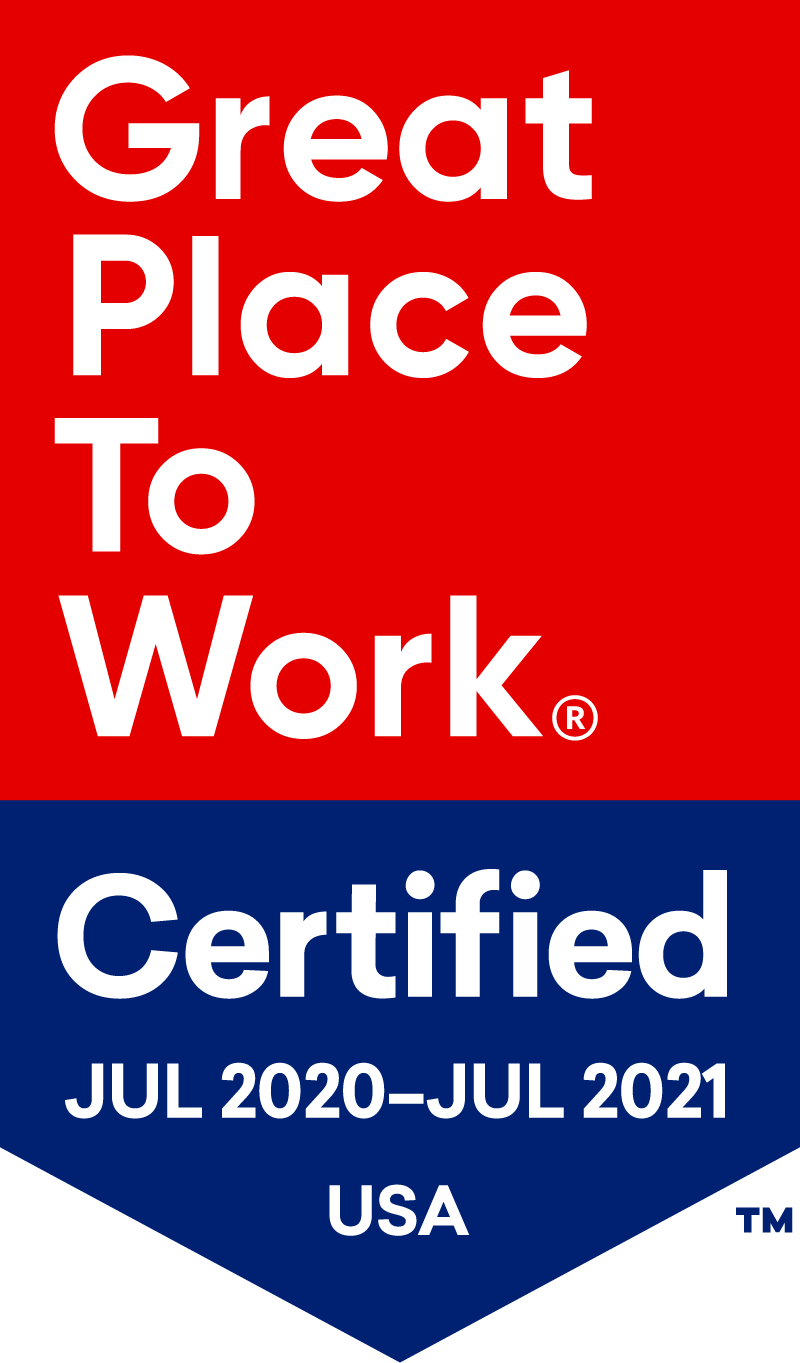 Great Place to Work Certified July 2020-July 2021